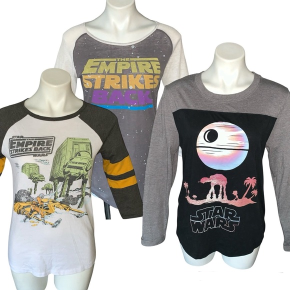 Bundle 3 Star Wars Empire Strikes Back Lucas Graphic T-Shirts - Picture 1 of 15